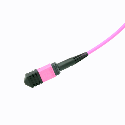 Мультимодные кабели оптического волокна Om4 гибкого провода 50/125μm 12F MPO MTP для телекоммуникаций