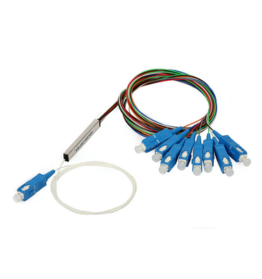 Splitter волокна пути волокна 8 SC UPC голубой, Splitter Plc 1x8 с волдырем